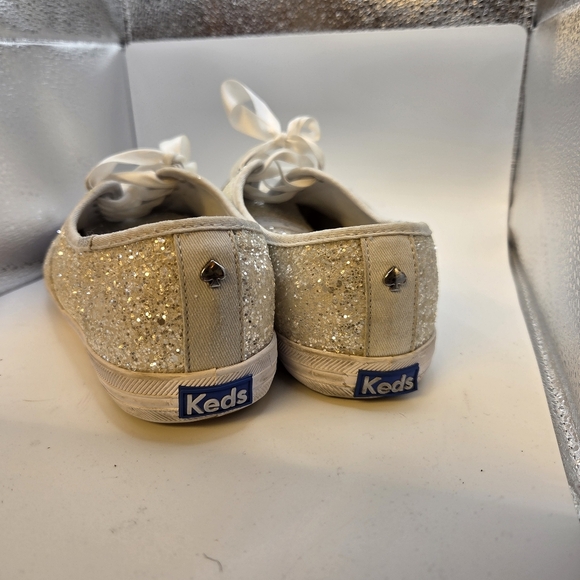 Kate Spade White Sparkling Women's Keds Size 8.5 - Picture 3 of 5